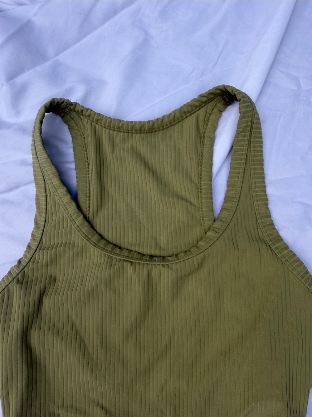 🌿 All In Motion Ribbed Racerback Crop Tank / Sports Bra – Size Small - Picture 4 of 6